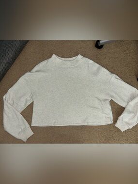 Gilly Hicks Light Gray Cropped Turtleneck Sweater